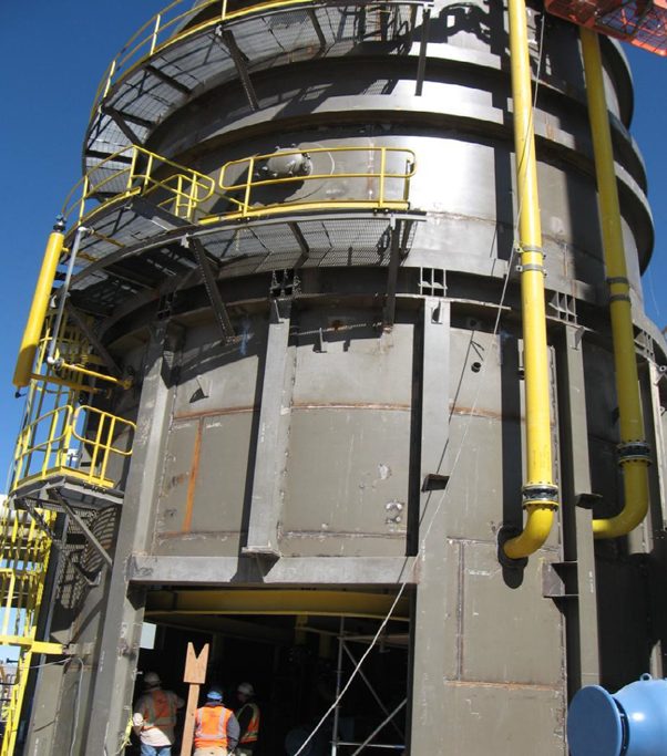 Vacuum Tower for Merrill Crowe process created by DINCO.